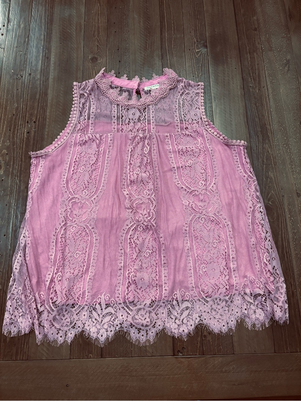 Notations Pink Lace Sleeveless Blouse